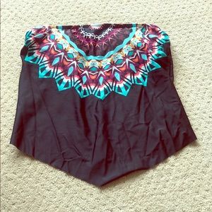 black patterned swimsuit top